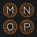Decorative Initial Letters M, N,O, P