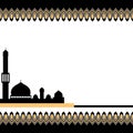 Decorative Islamic banner in black and gold color