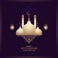 Decorative islamic Happy Muharram background design