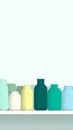 decorative jars and bottles on a shelf Royalty Free Stock Photo