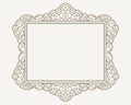 Decorative lace ornament, vintage frame with square empty place