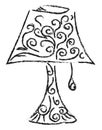 Decorative lamp drawing, illustration, vector Royalty Free Stock Photo