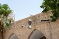 A decorative lamp hangs in the courtyard in the Muslim shrine - the complex of the grave of the prophet Moses in the old Muslim