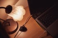 Decorative Lamp And Laptop