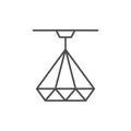 Decorative lamp line outline icon