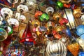 Decorative lamps, colorful mosaic on turkish bazaar.