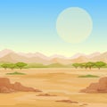 Decorative landscape - African desert. Place for text or character.
