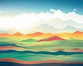 Decorative landscape, stylized mountainous background, compatible with graphic elements.