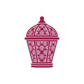 Decorative lantern floral minimal 2D flat vector icon Royalty Free Stock Photo