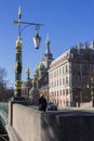 Decorative lantern in the historical part of St.-Petersburg. Russia. Royalty Free Stock Photo