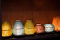 Decorative lanterns made of handicraft bamboo braid basket in Hoi An ancient town, Vietnam