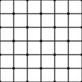 Decorative lattice seamless repeat background with black and white checkered pattern and crossed thin lines. Royalty Free Stock Photo