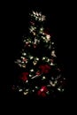 Decorative Lights of Christmas tree in the dark