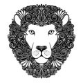 Decorative Lion with Patterned Mane