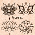 Decorative lotuses Royalty Free Stock Photo