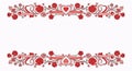 Decorative love border, pink and red roses illustration vector frame element Royalty Free Stock Photo