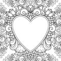 Decorative love frame with hearts