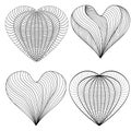 Decorative Love Heart. Coloring book for adult and older children. Doodle patterns Royalty Free Stock Photo