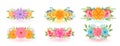 Decorative lovely flowers set with leaves design