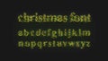 Decorative lowercase alphabet christmas font glowing mockup, looped switch