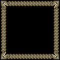 Decorative luxurious golden frame on black background. Square border with 3d embossed effect in art deco style. Elegant