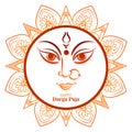 Decorative mandala happy durga pooja indian festival card background Royalty Free Stock Photo