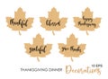 Decorative maple leaves and inscription for the decoration of Thanksgiving dinner