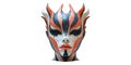 Decorative Mask with Intricate Red and Black Patterns Isolated on Transparent Background Royalty Free Stock Photo