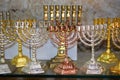 Decorative menorah (hanukkiah), religious candleholder