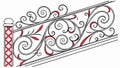 Decorative metal border with scrolling vines, elegant embellishment, vector design Generative AI Royalty Free Stock Photo