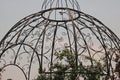 DECORATIVE METAL DOME SUPPORTING CLIMBING ROSES Royalty Free Stock Photo