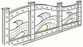 Decorative Metal Fence with Ocean Wave Pattern Vector Design, vector design Generative AI Royalty Free Stock Photo