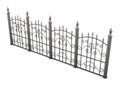 Decorative Metal Fence View Angle On A White Background.