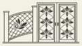 Decorative Metal Gate with Ornate Patterns Vector, vector design Generative AI Royalty Free Stock Photo