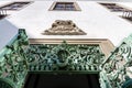 Decorative metal lattice doors at the Mikulov Castle in South Moravia, Czech Republic, sunny day