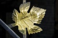 Decorative metal leaf for decorating the fence