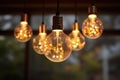 Decorative modern round light bulbs in the room