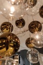 Decorative modern shiny spherical chandelier
