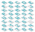 Decorative monospaced font from plastic constructor blocks Royalty Free Stock Photo