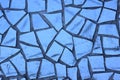 Decorative Mosaic of Broken Blue Tiles Royalty Free Stock Photo