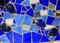 Decorative Mosaic Tile Blue fish Royalty Free Stock Photo