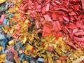 Decorative mulch of wood chips Royalty Free Stock Photo