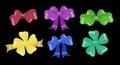 decorative multi-colored bows of various shapes