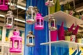 Decorative multi-colored lanterns candle holders