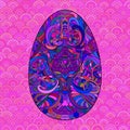 Decorative multicolor purple Easter egg.