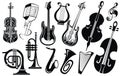 Music icon collection .Musical instruments