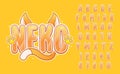 decorative neko font and alphabet vector design Royalty Free Stock Photo