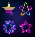 Decorative neon stars