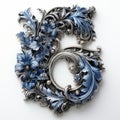 Blue Ornate Number Six: Meticulous Realism In Language-based Art