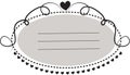 Decorative oblong-shaped frame border with hearts